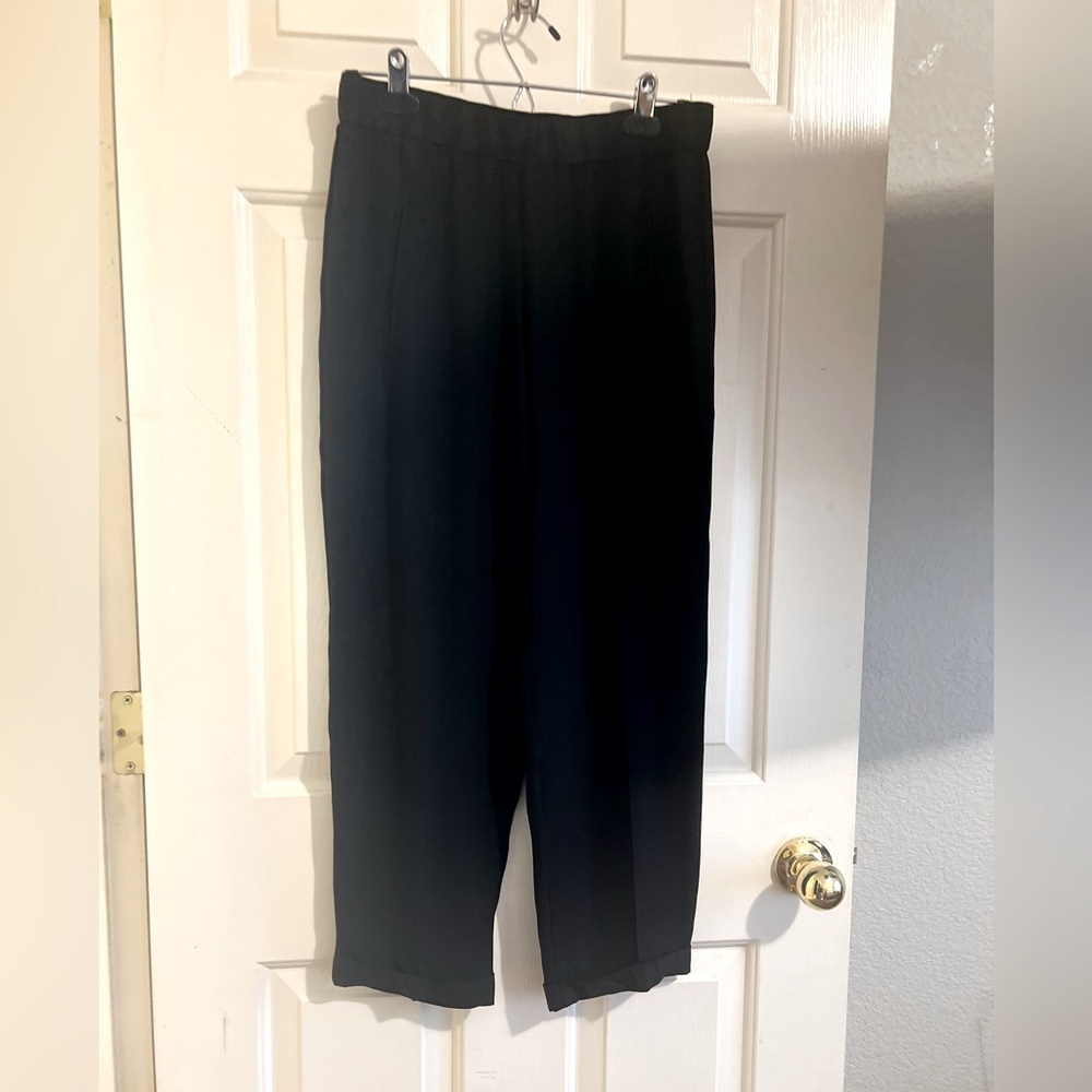 Bailey 44 Wardrobe Staple Black Cropped Trousers With Elastic Waist